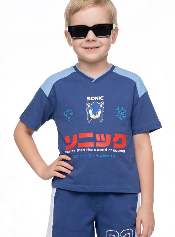 Boys Sonic Print Shorts Set