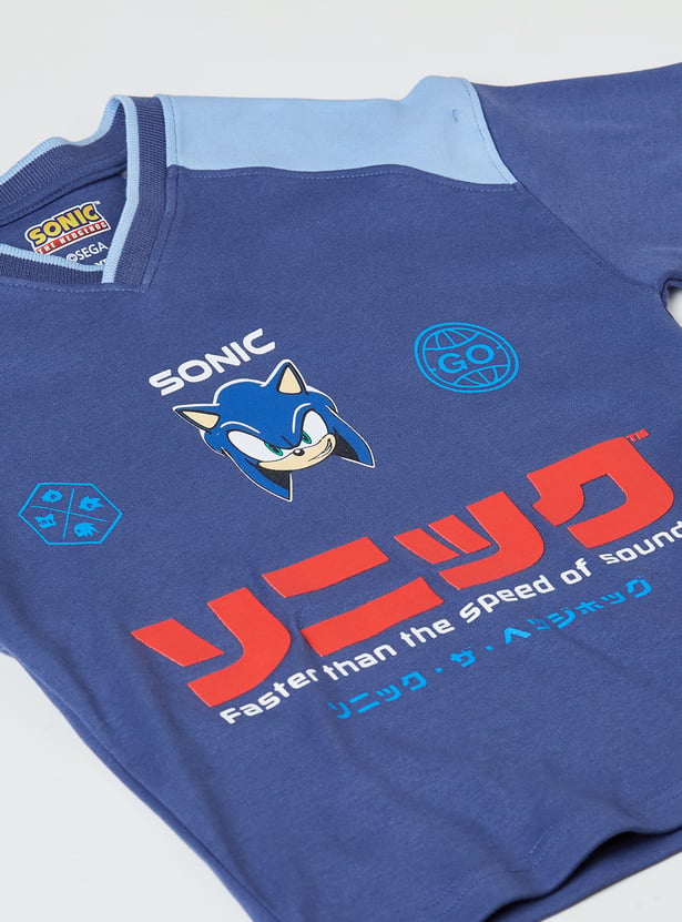Boys Sonic Print Shorts Set