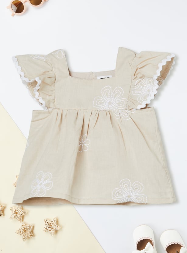 Girls Embroidered Shorts Set