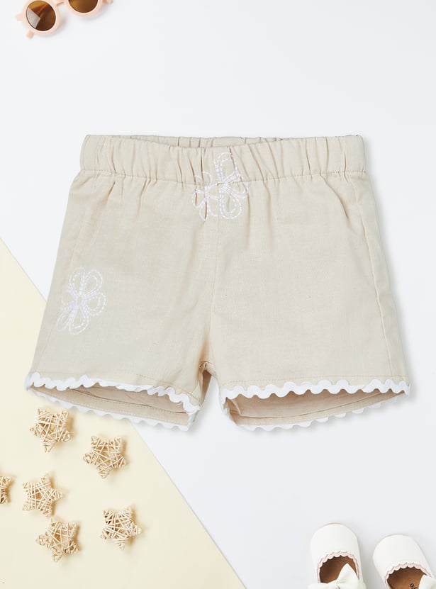 Girls Embroidered Shorts Set