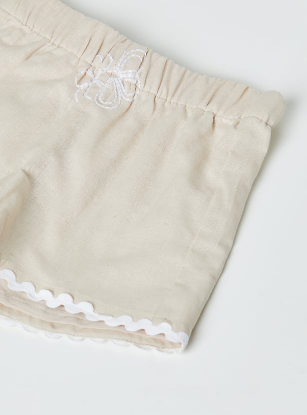 Girls Embroidered Shorts Set