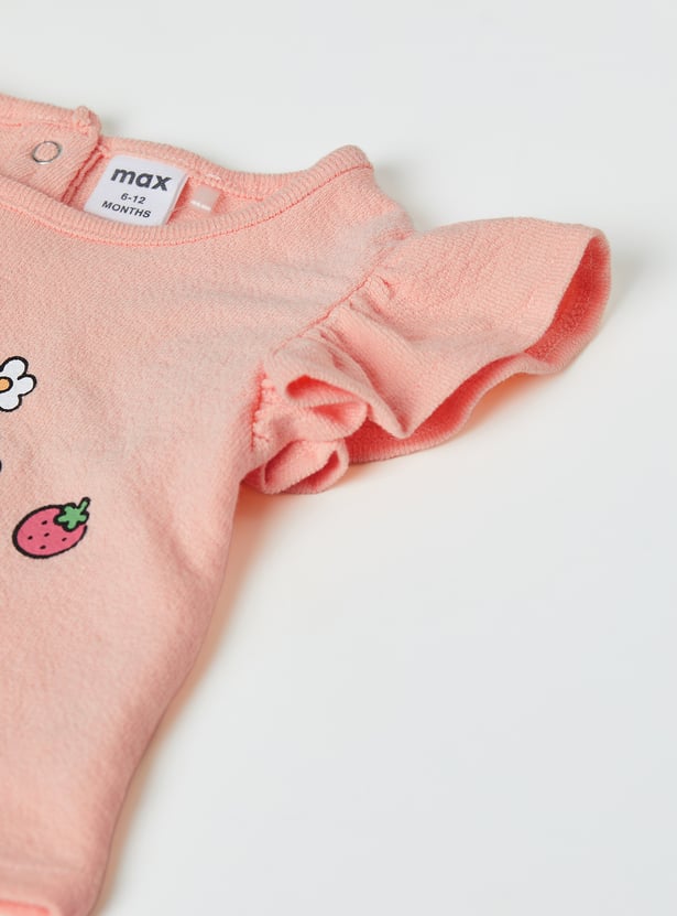 Girls Hello Kitty Print T-shirt and Skirt Set