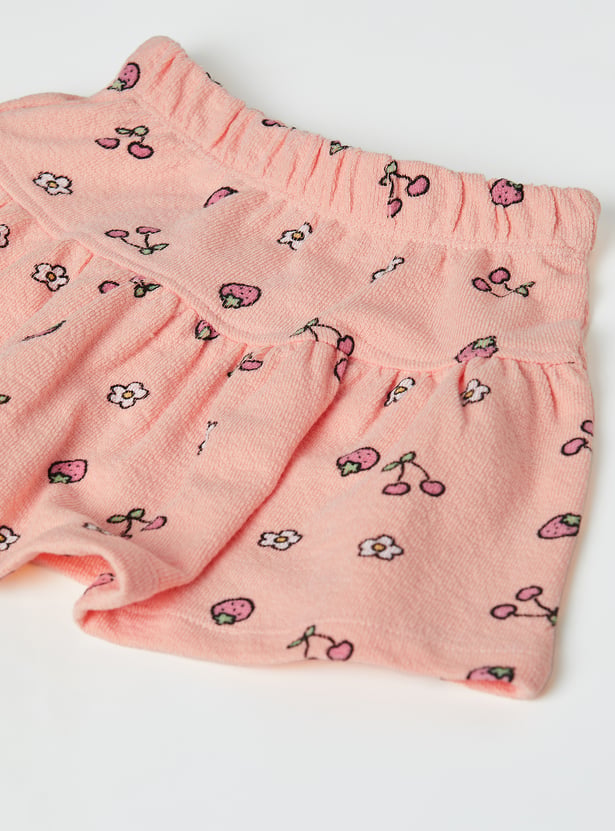 Girls Hello Kitty Print T-shirt and Skirt Set