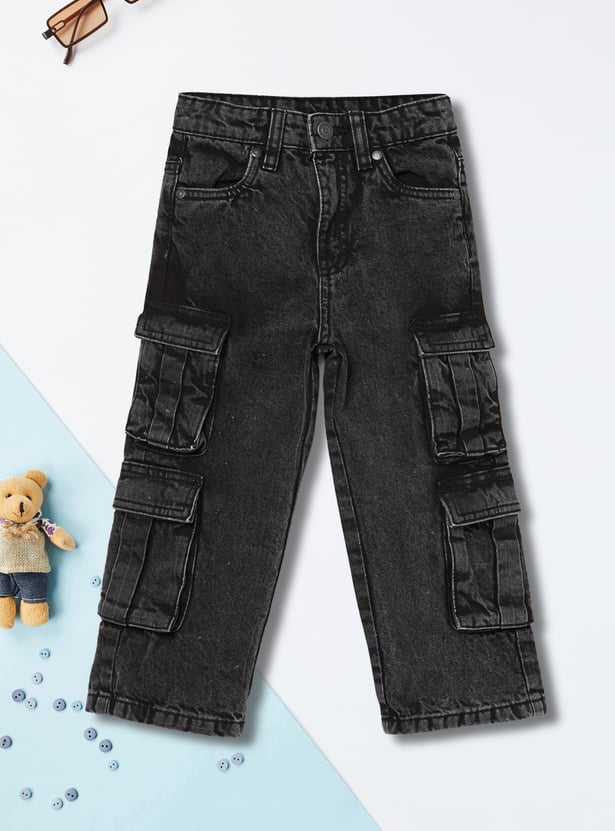 Boys Washed Cargo Jeans