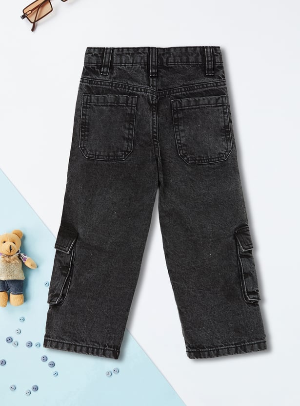 Boys Washed Cargo Jeans