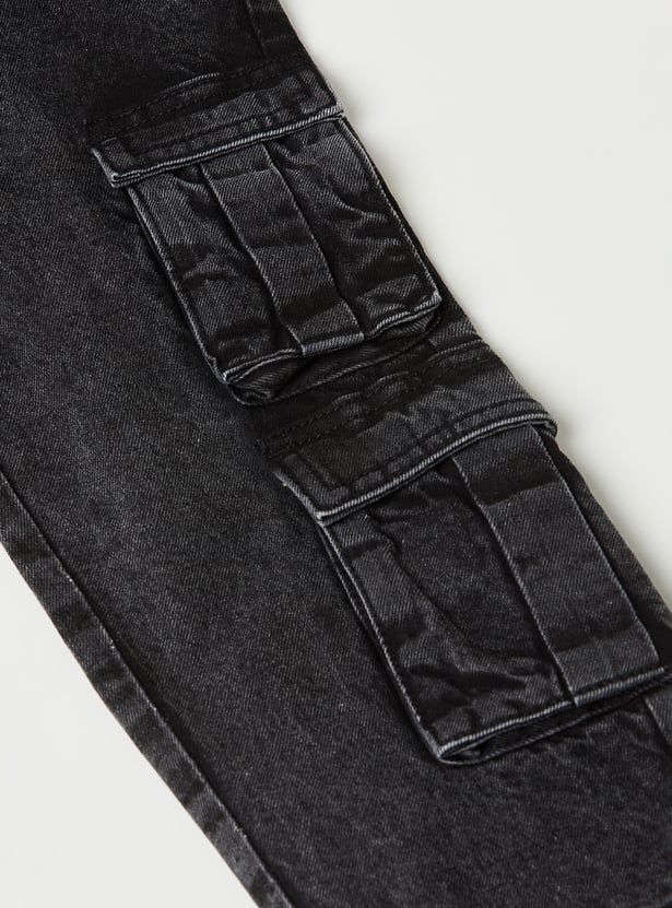 Boys Washed Cargo Jeans