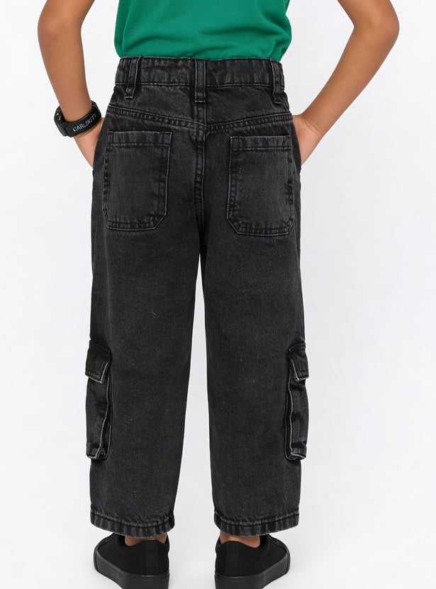 Boys Washed Cargo Jeans