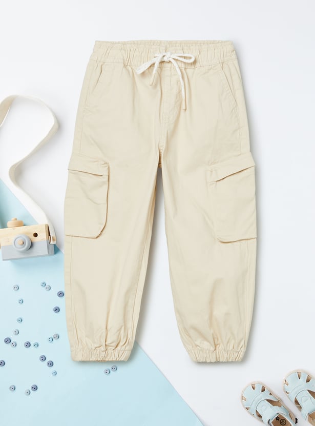 Boys Solid Cargo Joggers