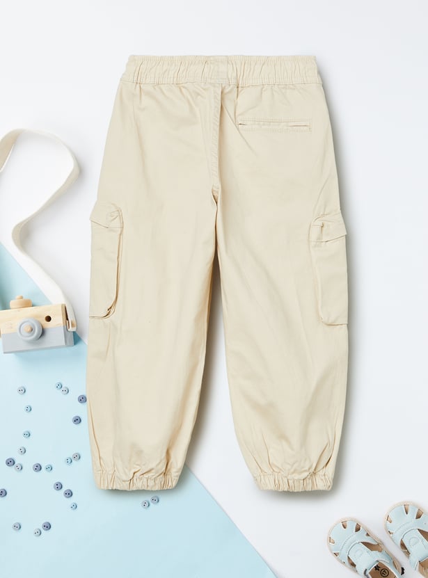 Boys Solid Cargo Joggers