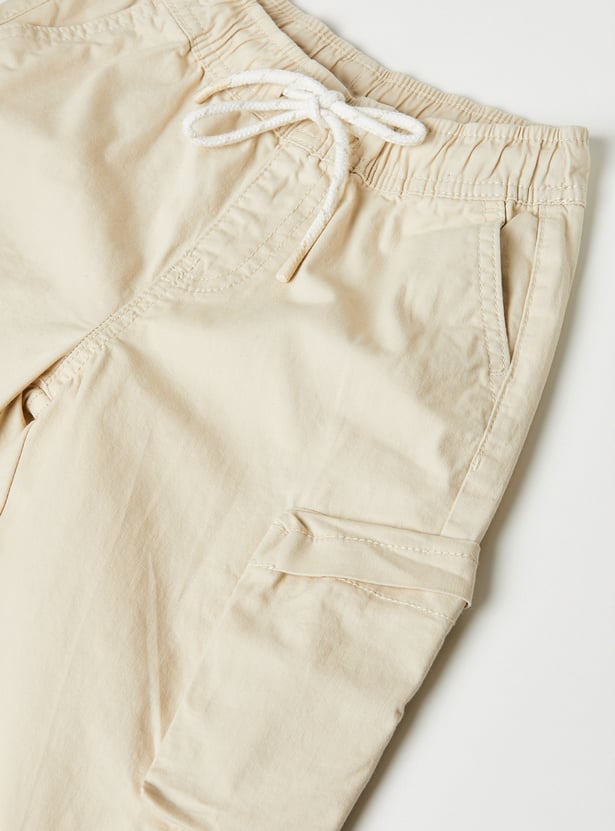 Boys Solid Cargo Joggers
