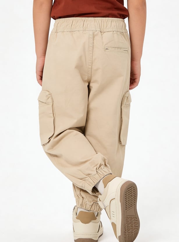 Boys Solid Cargo Joggers