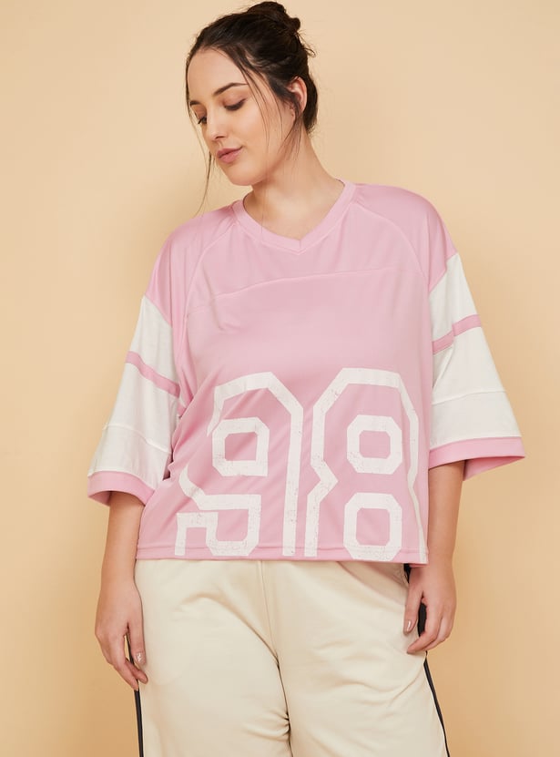 Women Printed Boxy Fit Sports T-shirt