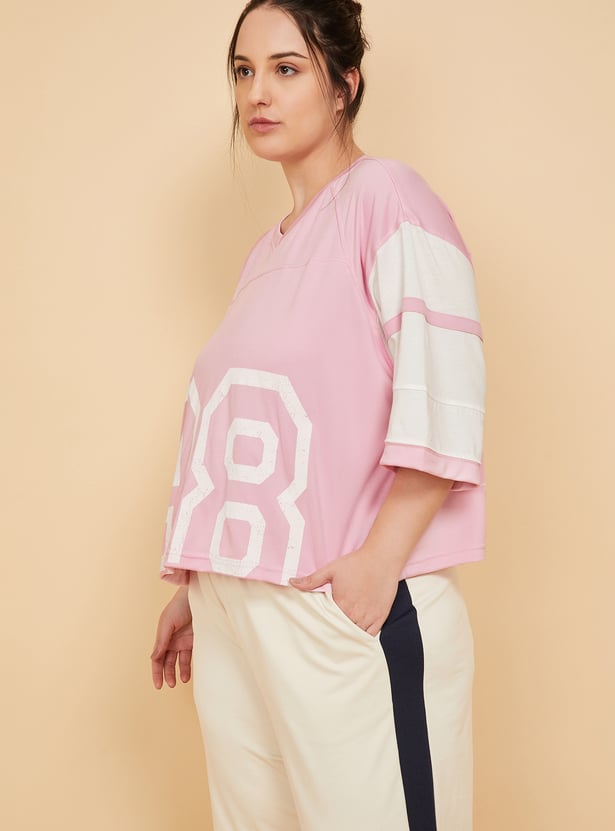 Women Printed Boxy Fit Sports T-shirt