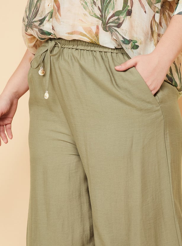 Women Solid Wide Leg Palazzos