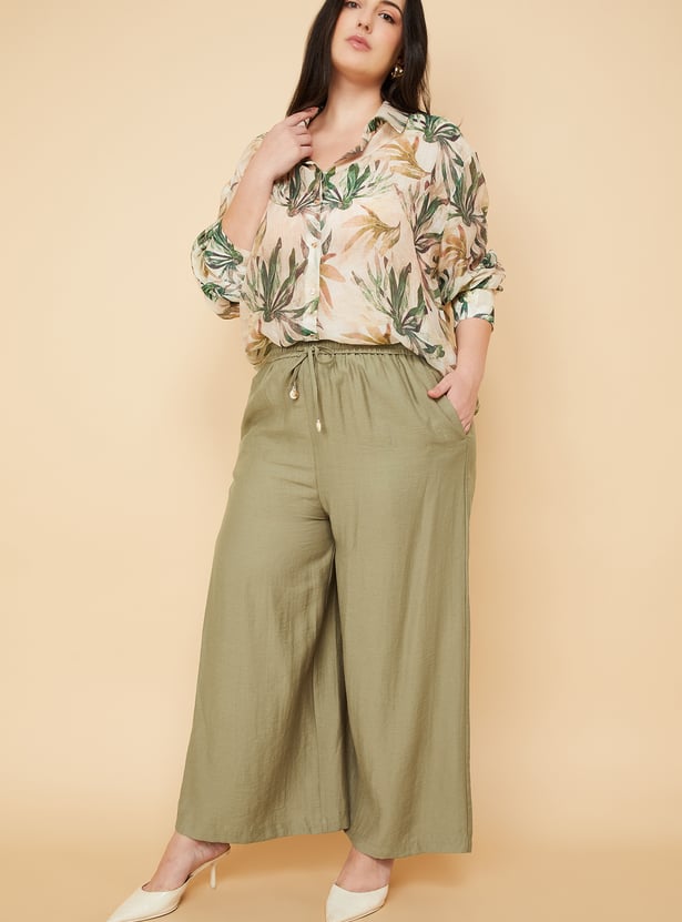 Women Solid Wide Leg Palazzos