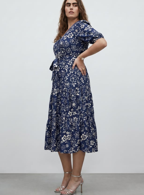 Women Floral Print Midi Dress