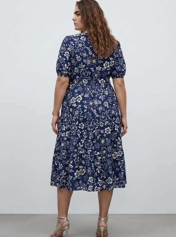 Women Floral Print Midi Dress