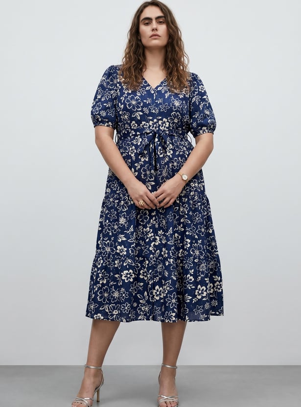 Women Floral Print Midi Dress