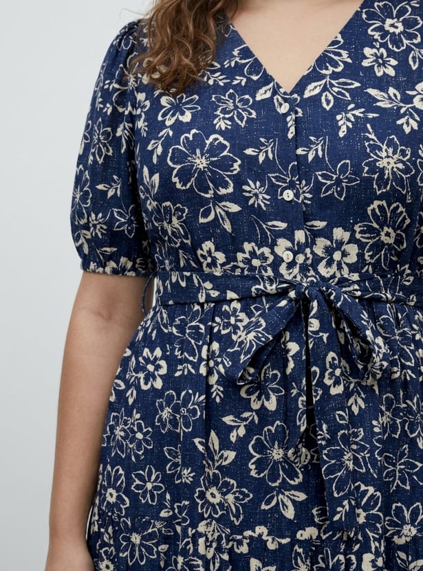 Women Floral Print Midi Dress