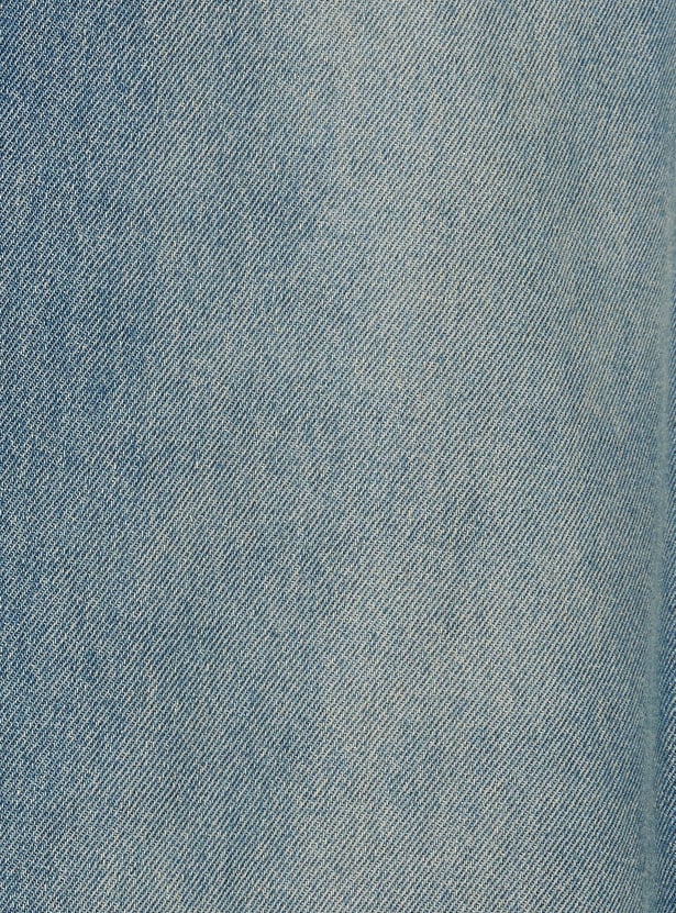 Girls Washed Wide Leg Jeans