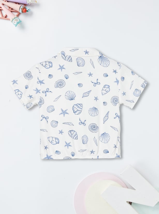 Girls Printed Boxy Shirt
