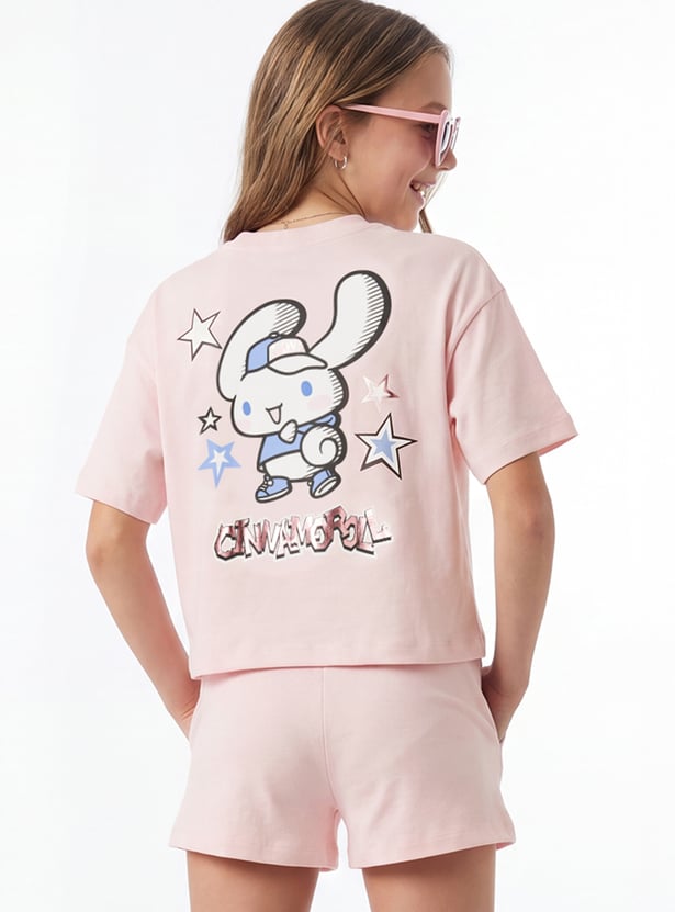 Girls Cinnamoroll Printed Shorts Set