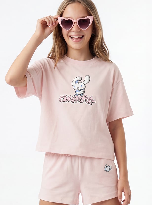 Girls Cinnamoroll Printed Shorts Set