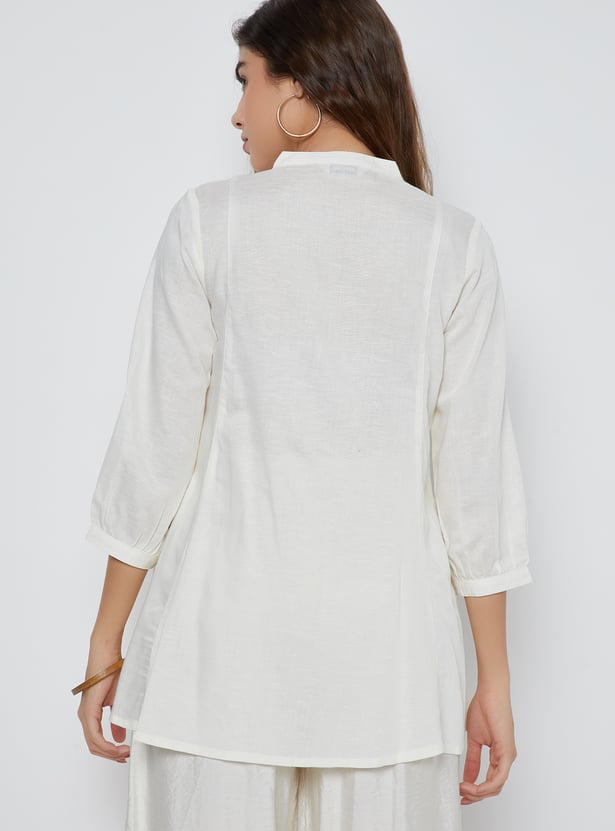 Women Embroidered Yoke Tunic