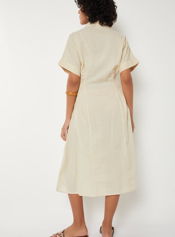 Women Schiffli Shirt Dress