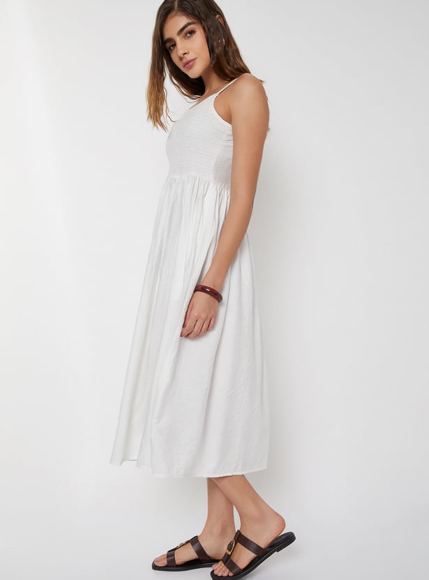 Women Smocked A-line Dress