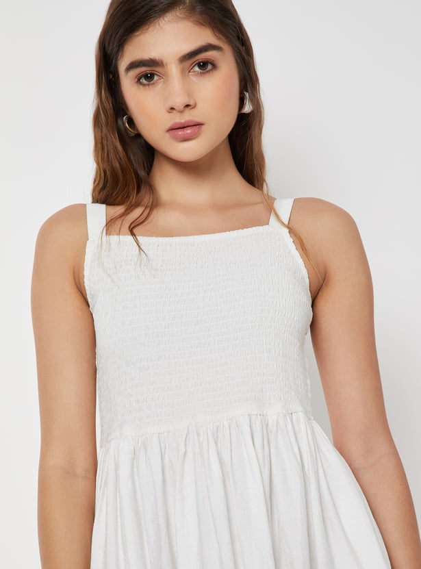 Women Smocked A-line Dress