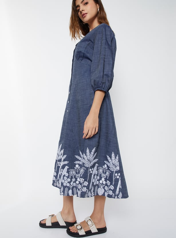 Women Embroidered A-line Dress