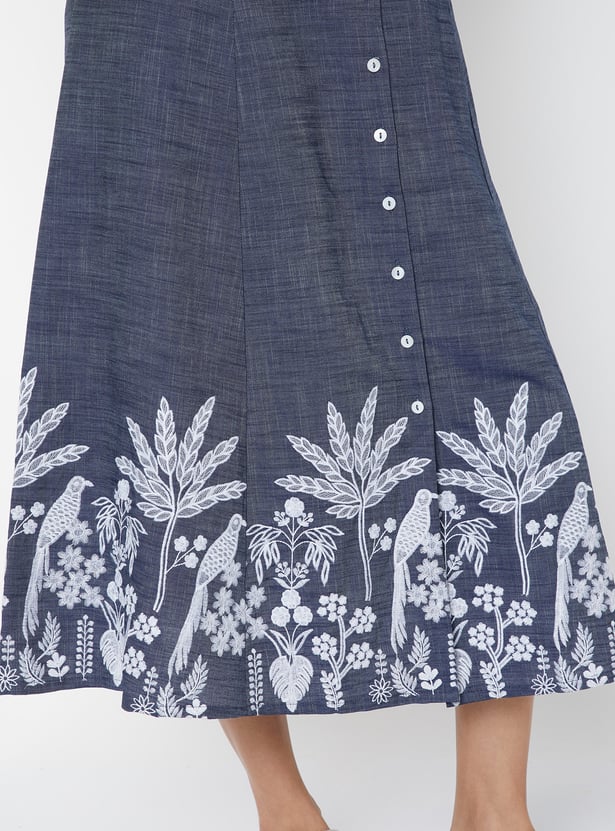 Women Embroidered A-line Dress