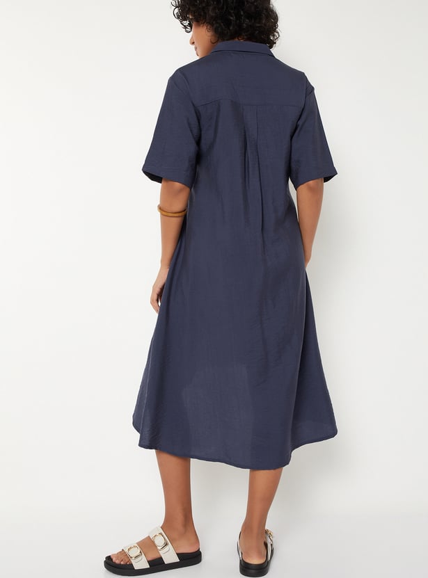 Women Embroidered Shirt Dress
