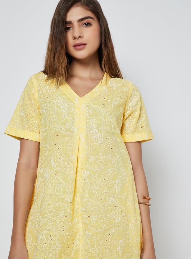 Women Embroidered A-line Dress