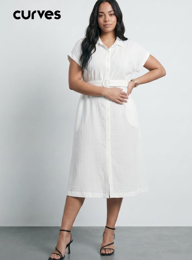 Women Solid Shirt Dress