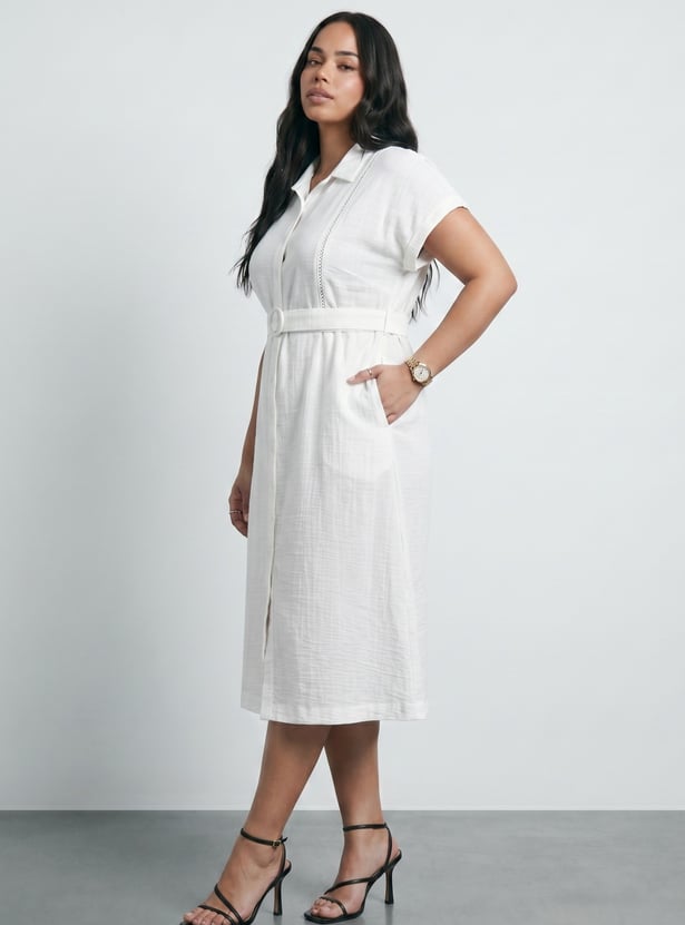 Women Solid Shirt Dress