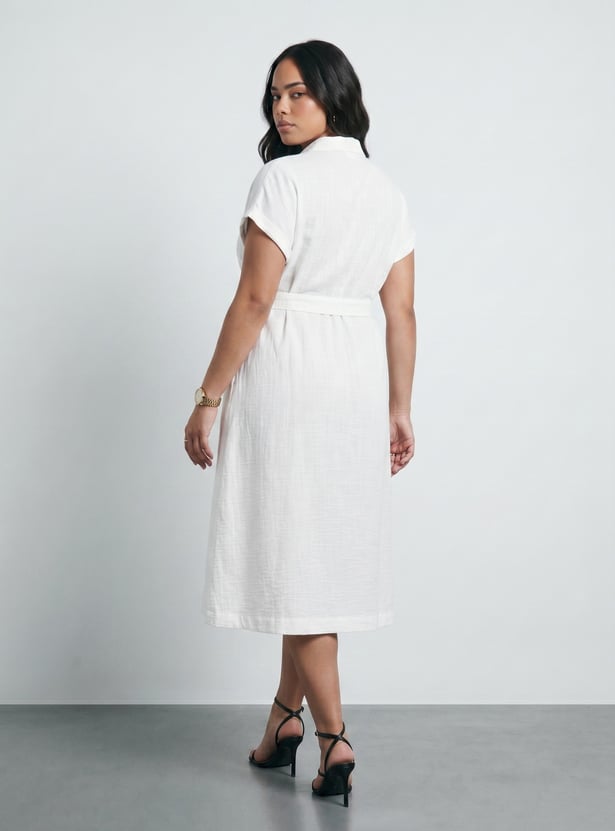 Women Solid Shirt Dress