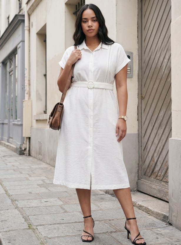 Women Solid Shirt Dress