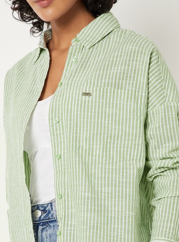 Women Striped Oversized Shirt