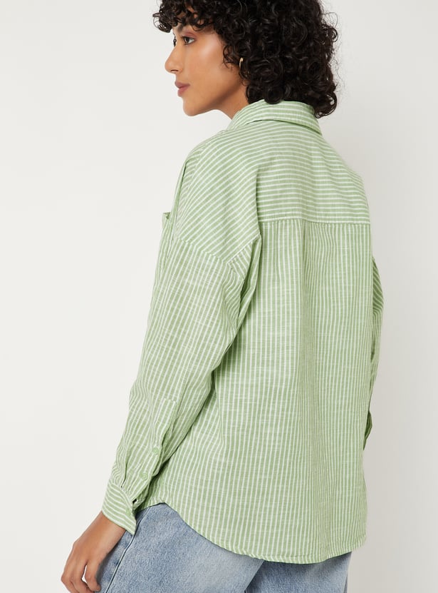 Women Striped Oversized Shirt