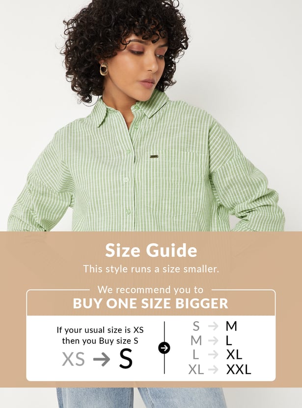 Women Striped Oversized Shirt