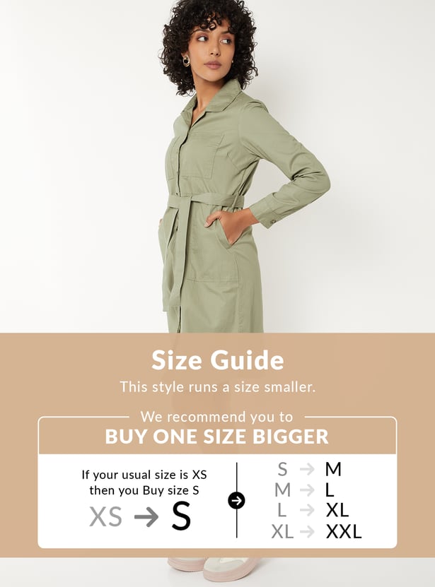 Women Solid Shirt Dress