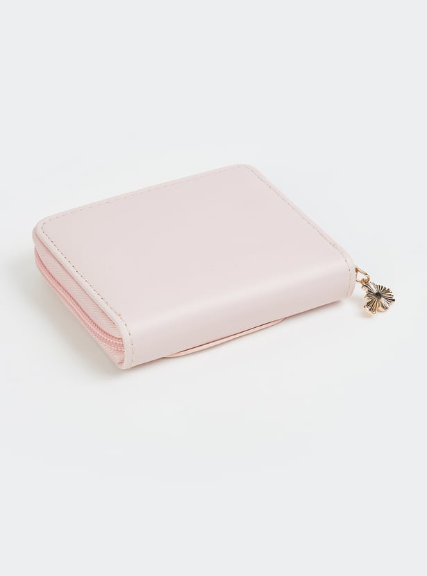 Women Appliqued Zip-Around Wallet