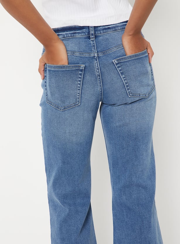 Women Medium Wash Flared Jeans