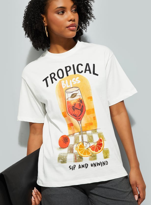 URB_N Women Graphic Print T-shirt