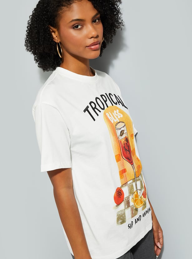 URB_N Women Graphic Print T-shirt