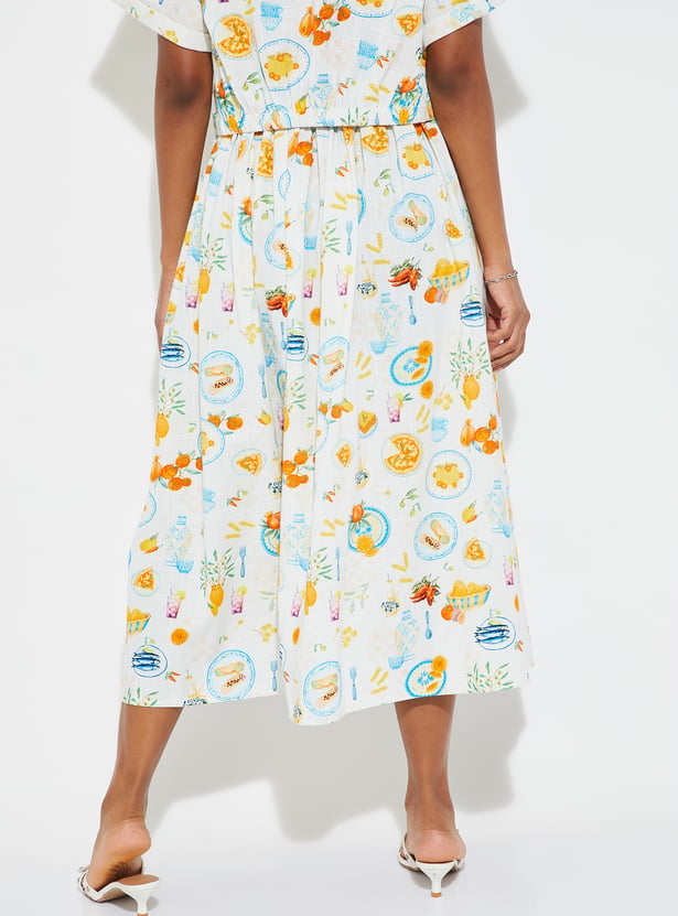URB_N Women Printed Midi Skirt
