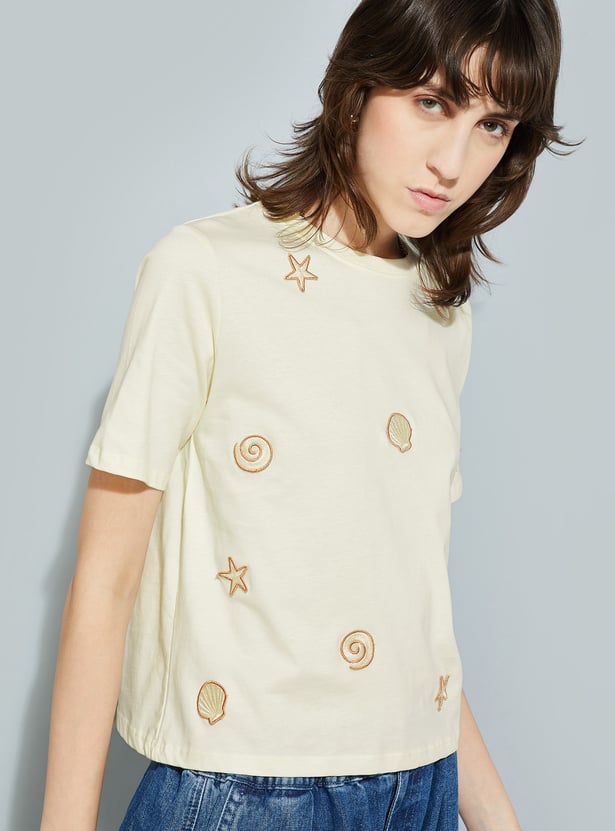 URB_N Women Applique T-shirt