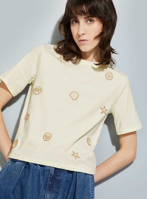 URB_N Women Applique T-shirt